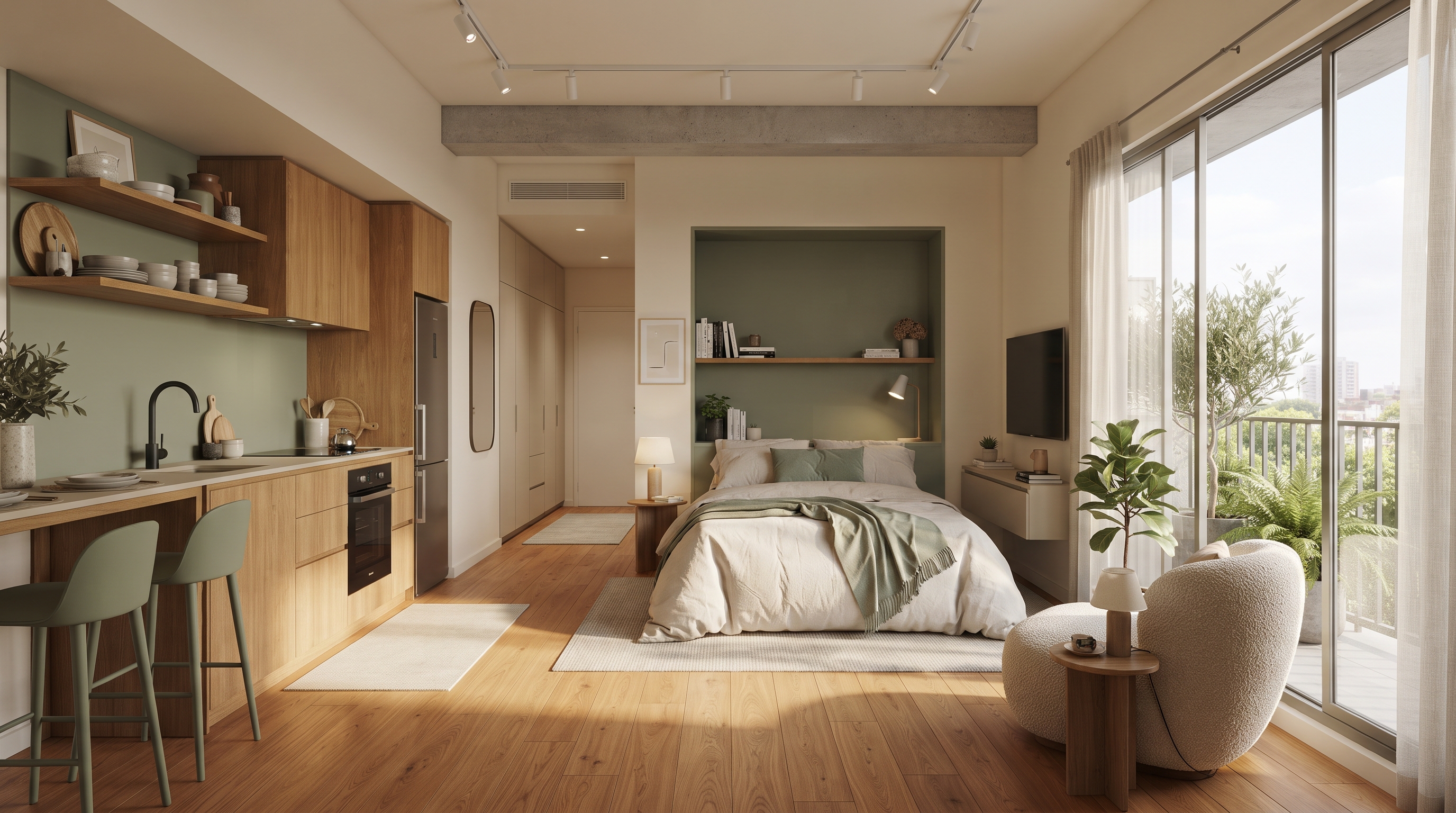 Interior view of the Haven One one-bedroom home