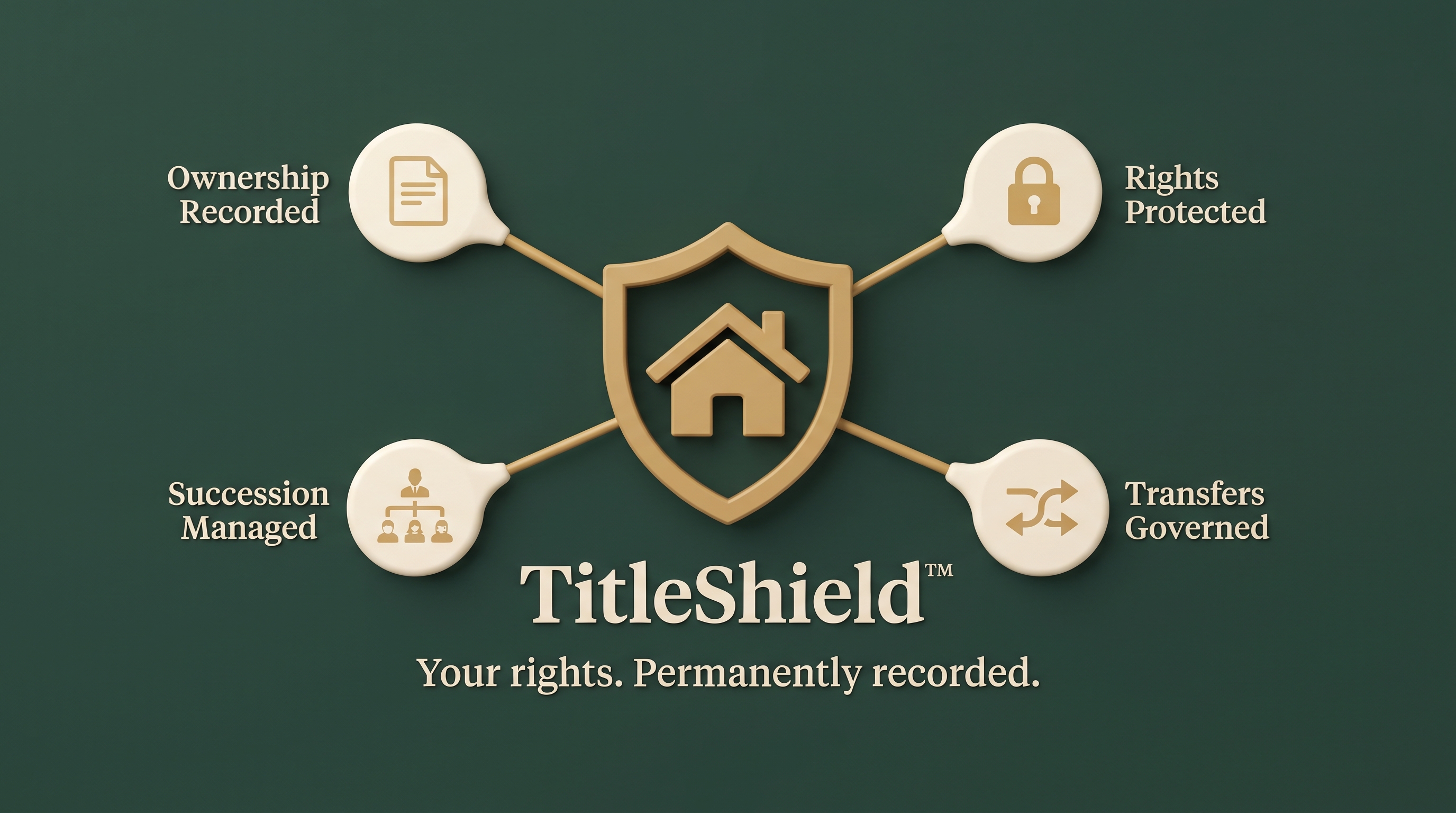 Visual representing TitleShield governance protecting ownership rights